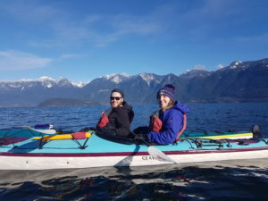 Two adults kayaking